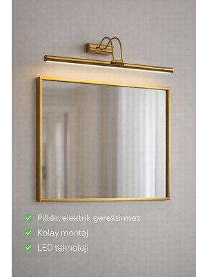 Modern Gold Kasa Gün Işığı Pilli Duvar Tablo Ayna Üstü Aydınlatma Dekoratif Kuğu Aplik