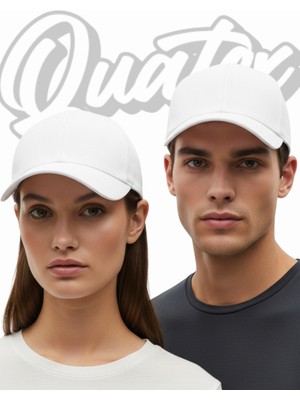 Quatex Basic Şapka 2'li Paket – Beyaz %100 Pamuk Gabardin Unisex Model