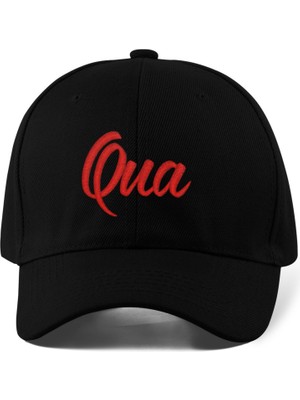 Quatex Qua Nakışlı Şapka – Siyah %100 Pamuk Gabardin Unisex Model