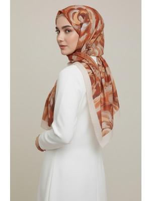 Çiçek Desenli Şal 1006-02 Kiremit