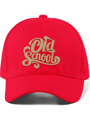 Quatex Old School Nakışlı Şapka – Kırmızı %100 Pamuk Gabardin Unisex Model