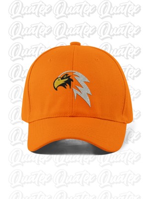 Quatex Kartal Nakışlı Şapka – Turuncu %100 Pamuk Gabardin Unisex Model