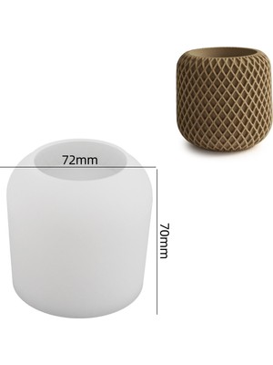 Hobiflex Silikon Kalıp Taş Tozu Parafin Ithal Dekoratif Örgü Motifli Küçük Mumluk Kalıbı Epoksi HB120-0161