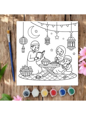 Chve Design 20X20 Tuval Boyama Seti Etkinlik Hoş Geldin Ramazan Dini Çocuk Etkinlikleri Boyama Seti