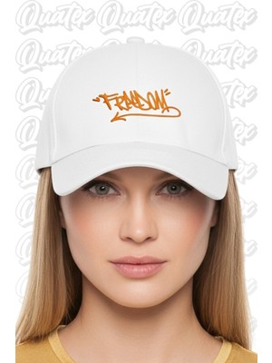 Quatex Freedom Nakışlı Şapka – Beyaz %100 Pamuk Gabardin Unisex Model