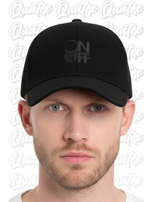 Quatex Onoff Nakışlı Şapka – Siyah %100 Pamuk Gabardin Unisex Model
