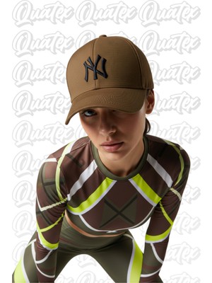 Quatex Ny New York Nakışlı Şapka – Kahverengi %100 Pamuk Gabardin Unisex Model