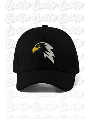 Quatex Kartal Nakışlı Şapka – Siyah %100 Pamuk Gabardin Unisex Model