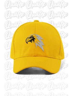 Quatex Kartal Nakışlı Şapka – Sarı %100 Pamuk Gabardin Unisex Model