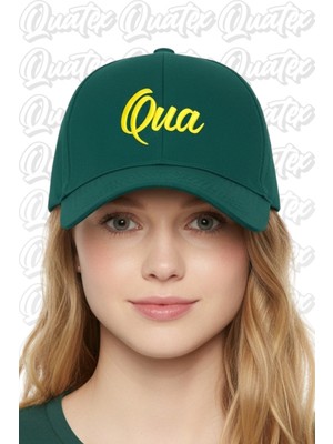 Quatex Qua Nakışlı Şapka – Yeşil %100 Pamuk Gabardin Unisex Model