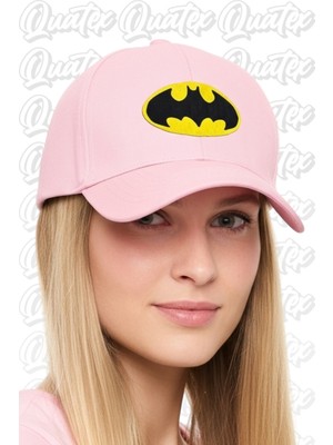 Quatex Batman Nakışlı Şapka – Pembe %100 Pamuk Gabardin Unisex Model