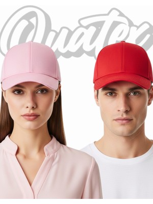 Quatex Basic Şapka 2'li Paket – Kırmızı - Pembe %100 Pamuk Gabardin Unisex Model
