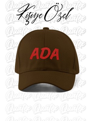 Quatex [istediğiniz Ismi Nakışla Yazıyoruz] - Kişiye Özel Şapka - K.rengi %100 Pamuk Gabardin Un