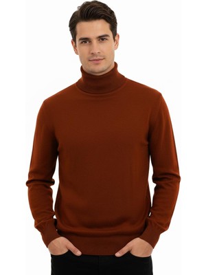 Uki Kiremit Tam Balıkçı Yaka Triko Kazak