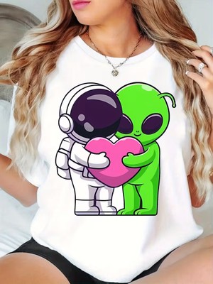 Eymora Astronot ve Uzay Aşk Temalı Tişort