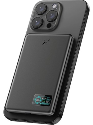 PW595 5.000 Mah Dijital Göstergeli 20W Type-C ve 15W Kablosuz Şarj Pd Hızlı Şarj Magsafe