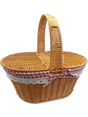 Mulvxkrg KRG02 Yuvarlak Kapaklı Hasır Piknik Sepeti (Mulvix)