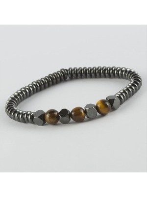 SHC4200 Kaplangözü - Hematit - Mat Onix Doğaltaş Bileklik