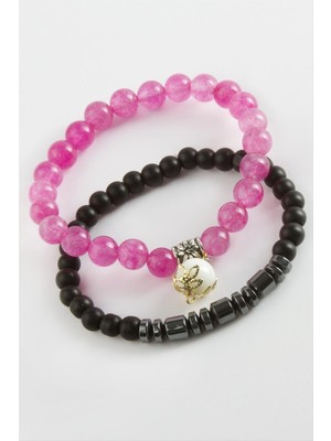 SHC4200 2 Adet Hematit Ceyt Doğaltaş Bileklik