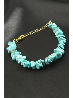 SHC4200 Turkuaz Kırık Doğaltaş Bileklik
