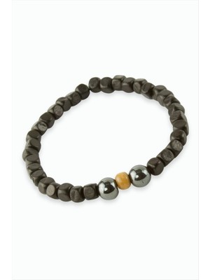 SHC4200 Hematit Bambu Ahşap Bileklik