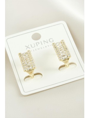 SHC4200 Xuping Baget Taşlı Lüks Çelik Küpe