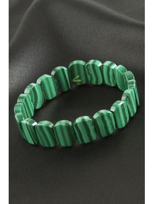 SHC4200 Oval Kesim Orjinal Malahit Doğaltaşlı Bileklik