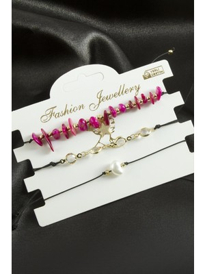 SHC4200 3 Adet Yıldız Kırık Doğaltaş Bileklik