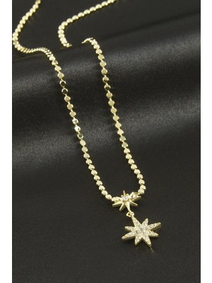 SHC4200 Yıldız Zirkon Taşlı Lüks Çelik Kolye