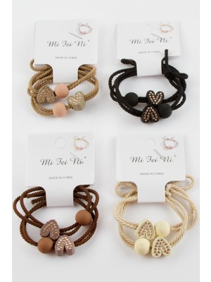 SHC4200 Kalp Taşlı Lastikli Toka 2 Adet