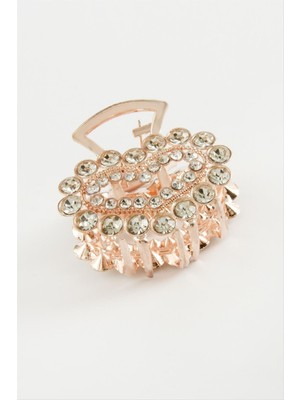 SHC4200 Kalp Taşlı Metal Mandal Toka 4,5 cm