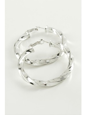 SHC4200 Burgulu Halka Küpe 4,5 cm