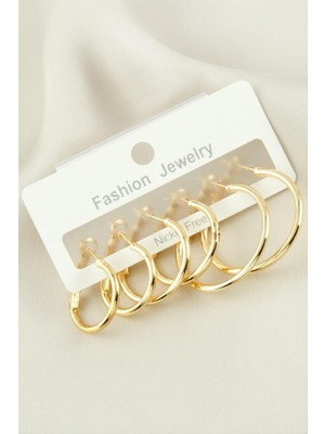 SHC4200 6 Adet Ince Boru Halka Küpe 2-2,5-3 cm