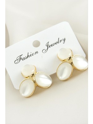 SHC4200 Oval Taşlı Metal Küpe