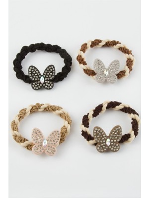 SHC4200 Kelebek Taşlı Örgülü Lastikli Toka 1 Adet