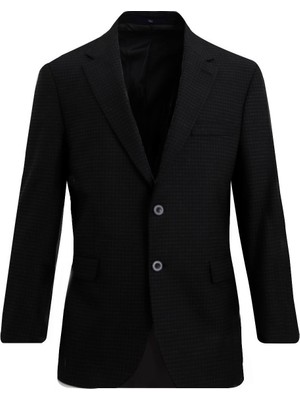 Uki Siyah Mono Yaka Klasik Ceket