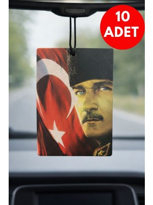 Promosyonik Atatürk Tasarımlı Dekoratif Araba Oto Kalıcı Kokusu ve Aksesuarı (10 Adet)