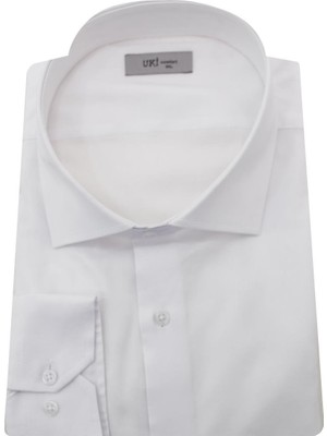 Uki Beyaz Tam Italyan Yaka Klasik Gömlek
