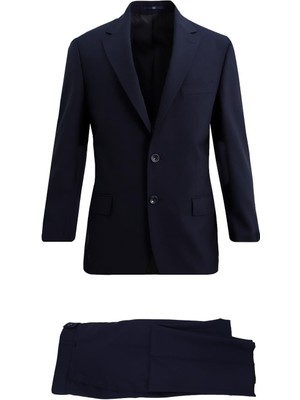 Uki Lacivert Mono Yaka Klasik Takım Elbise