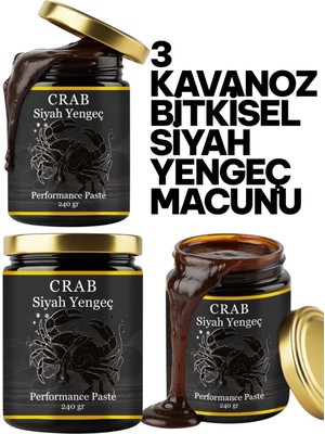 3 x 240 gr Siyah Yengeç Ballı Karışık Bitkisel Macun Ginsengli