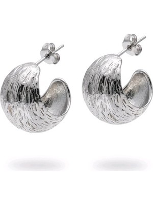 Tasarım Ay Yansıması Gümüş Küpe