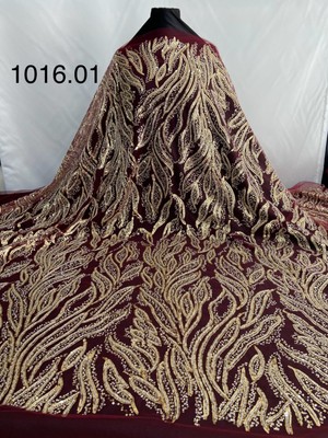 Dantelistan Dt 1016.01 Bordo-Gold