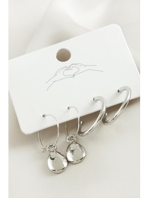 SHC4200 4 Adet Damla Halka Küpe