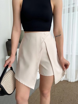 SHC4200 Iki Düğmeli Şort Etek