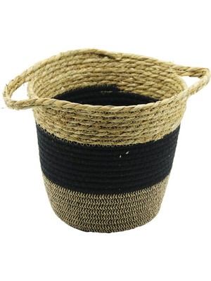 Ayder Timya 2IN1=İP ÖRGÜLÜ - HASIRÇİFT KULPLU SEPET - ORGANİZER Ç-TABAN:17CM--AĞIZ:24CM - Y: 22CM (Timya/Go1395)  199067