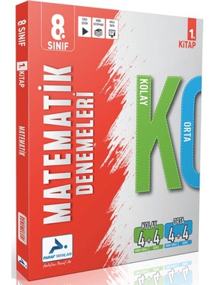 Paraf Yayınları Paraf 8. Sınıf Matematik Kolay Orta Branş Deneme