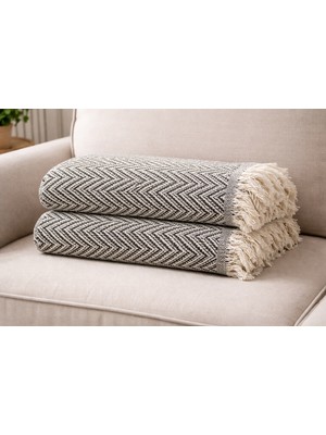 Gön Ev Tekstili 2'li Balıksırtı Desenli Dokuma Koltuk Örtüsü – 180X210 cm