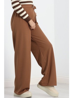 Civetta Pantolon Açıkkahve Tokalı Palazzo