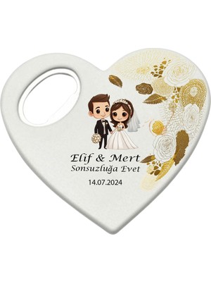 Bfm Dijital Baskı Merkezi Düğün Nikah Nişan Kına Organizasyonları Için Kişiye Özel Kalp Magnet Açacak