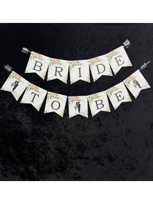 SırmalıHome 52 Parça Gümüş Bride To Be Set Siyah Kemer Metal Taç Bileklik Peçete Dövme Konuşma Balonu Banner